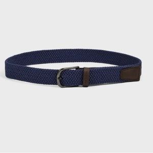 TED BAKER LONDON MEN'S HAKNEE MARLED ELASTIC NAVY BELT NWT $69 SZ S/M QUICK SHIP
